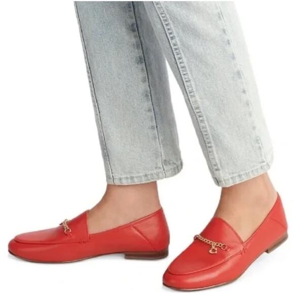 Coach Hanna Chain Leather Slip-On Driver Loafers - Picture 1 of 10